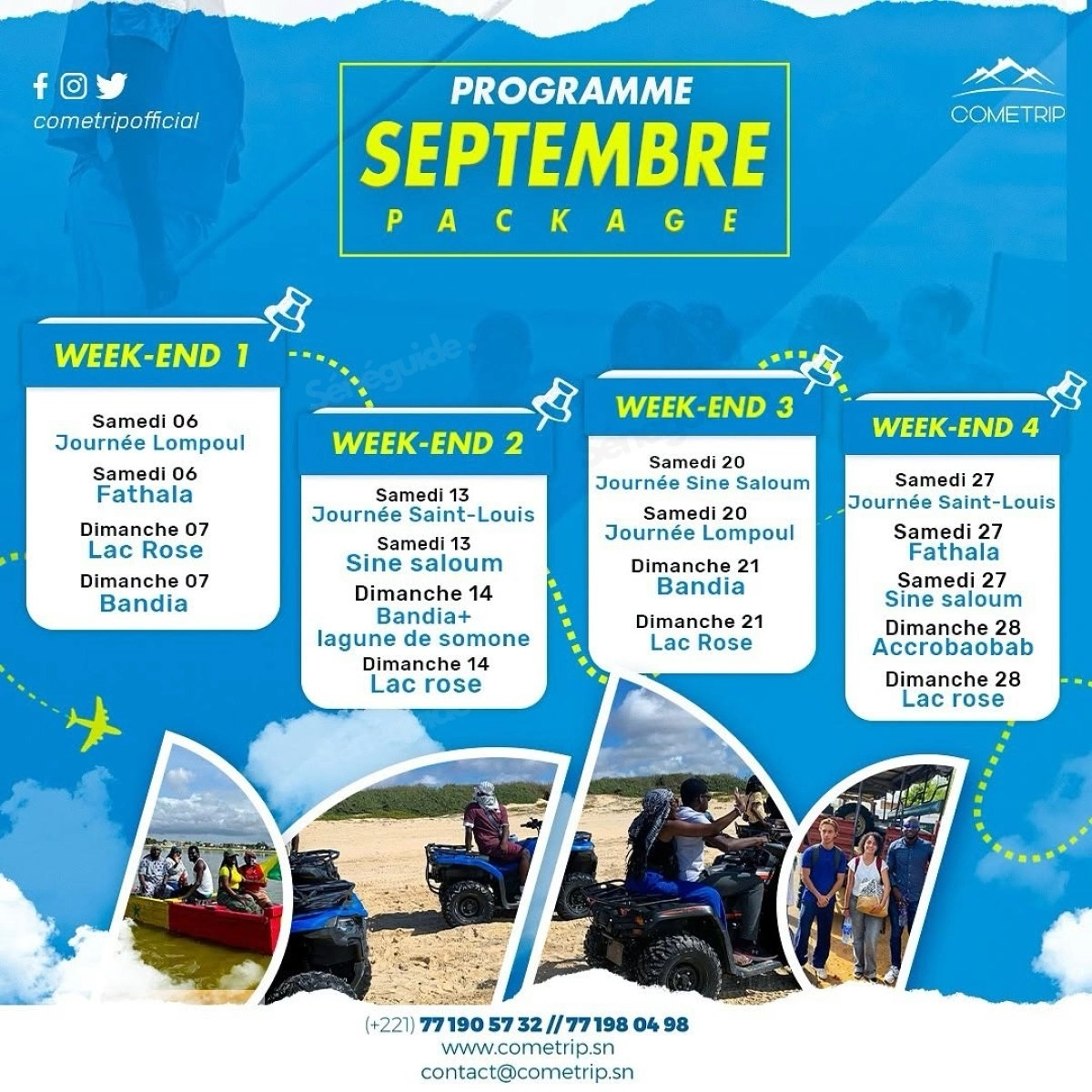 Le programme d'excursions de Cometrip