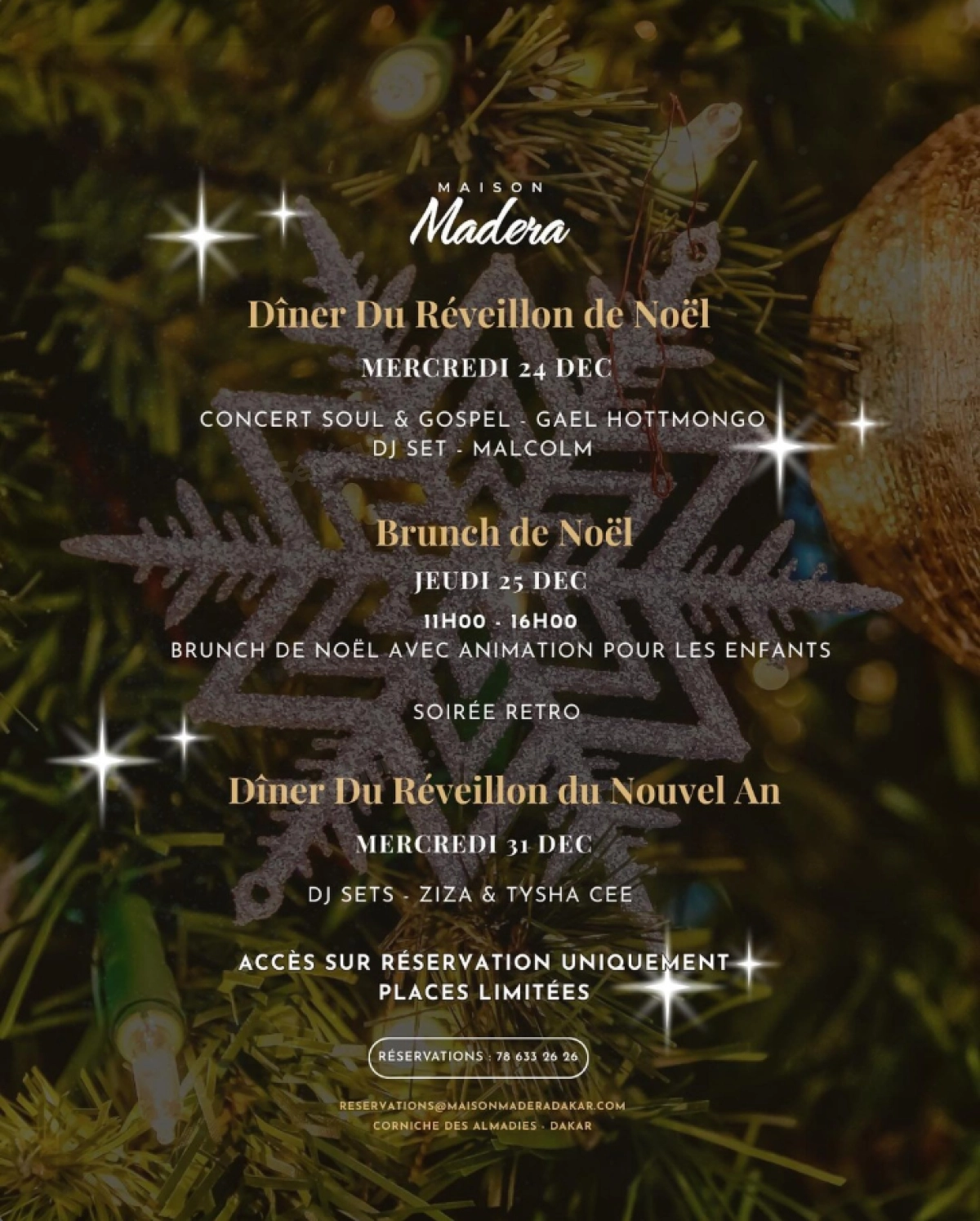 Réveillon de Noël à la Maison Madera