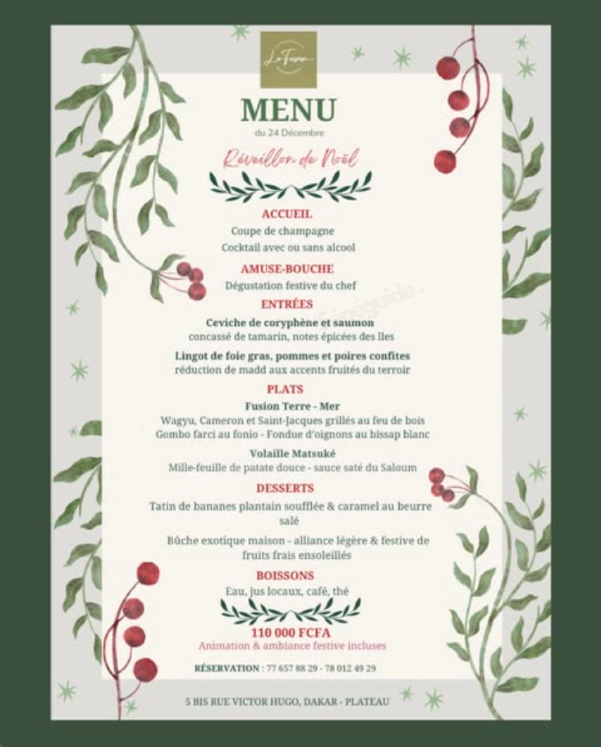 Réveillon de Noël à La Fusion