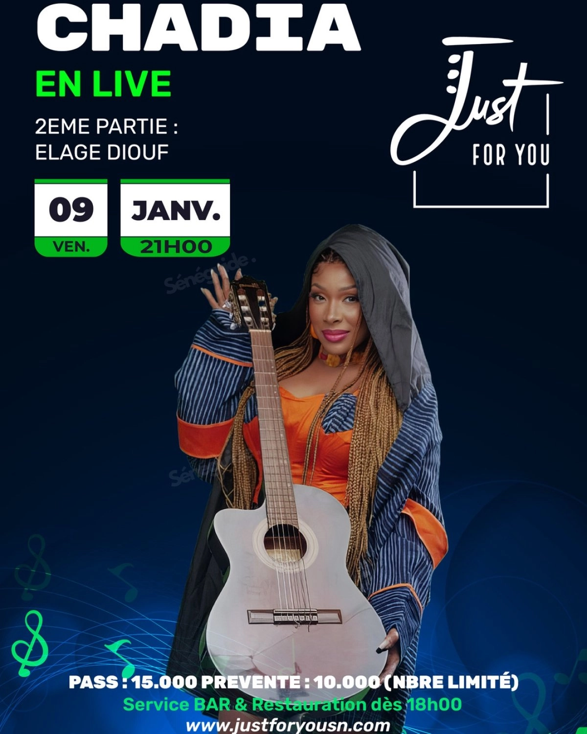 Chadia en Live au Just For You