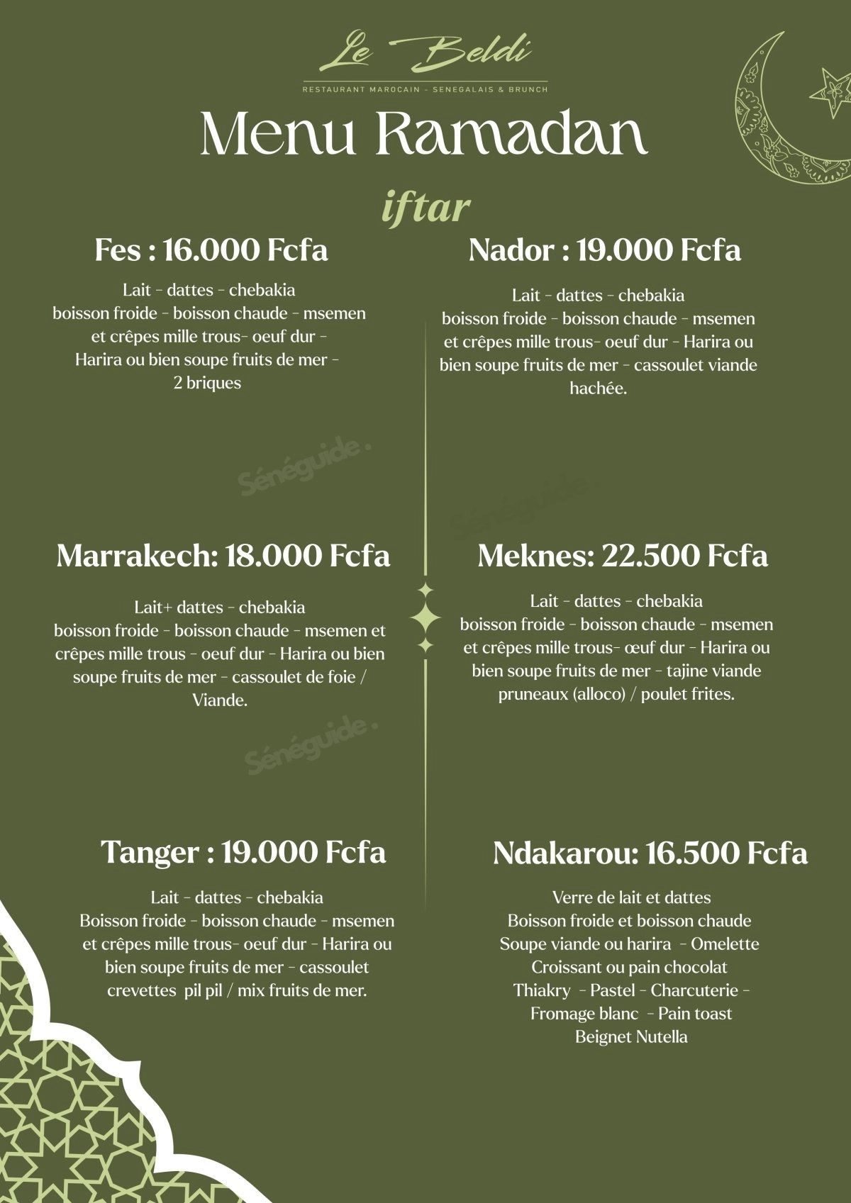 Menu Iftar Ramadan – Saveurs Marocaines