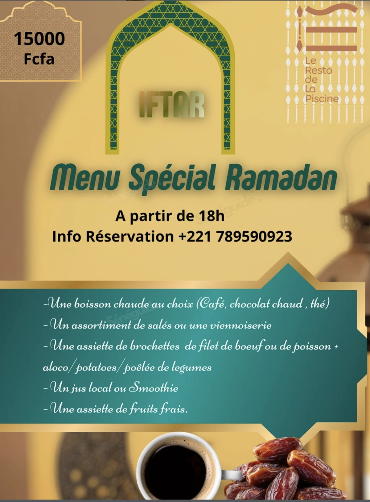 ftour au Resto de La Piscine