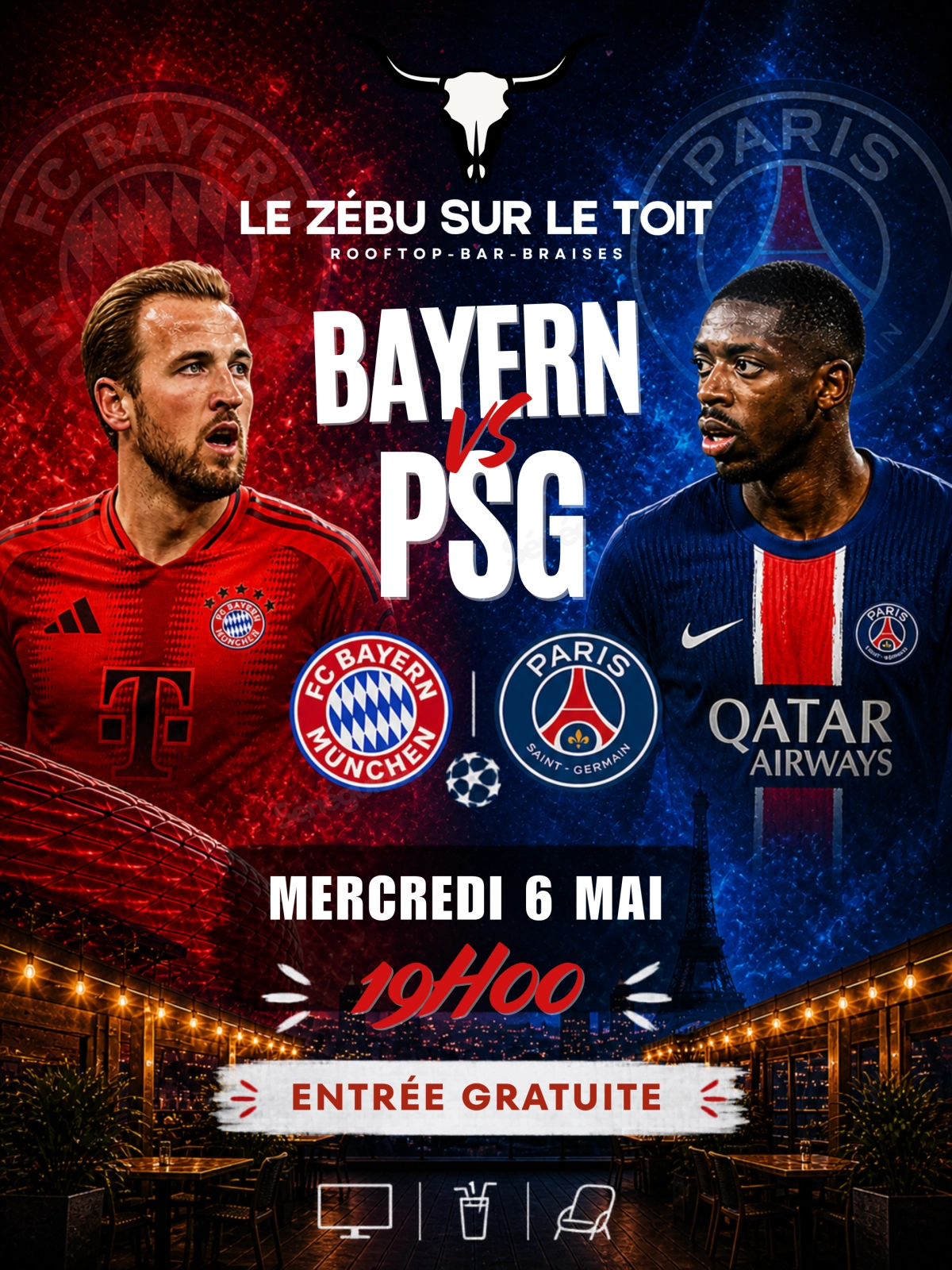 Bayern vs PSG en Live au Zébu
