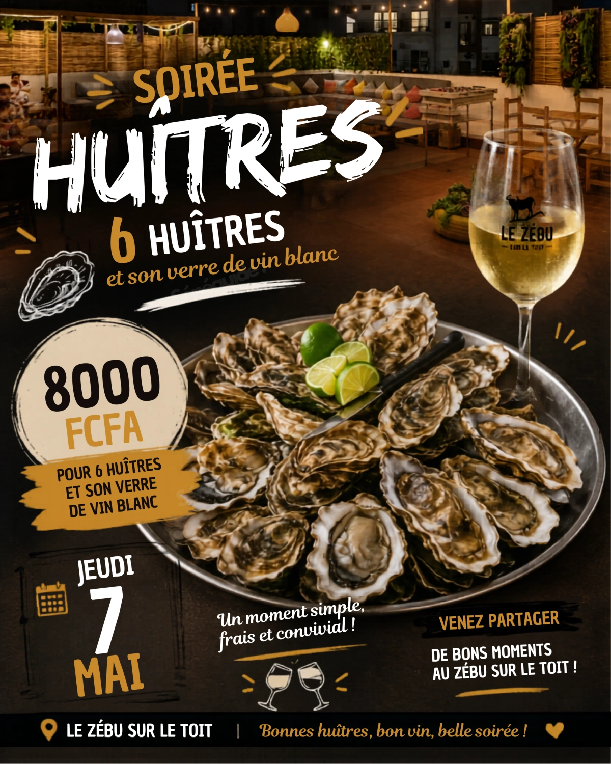 Soirée Huîtres au Zébu